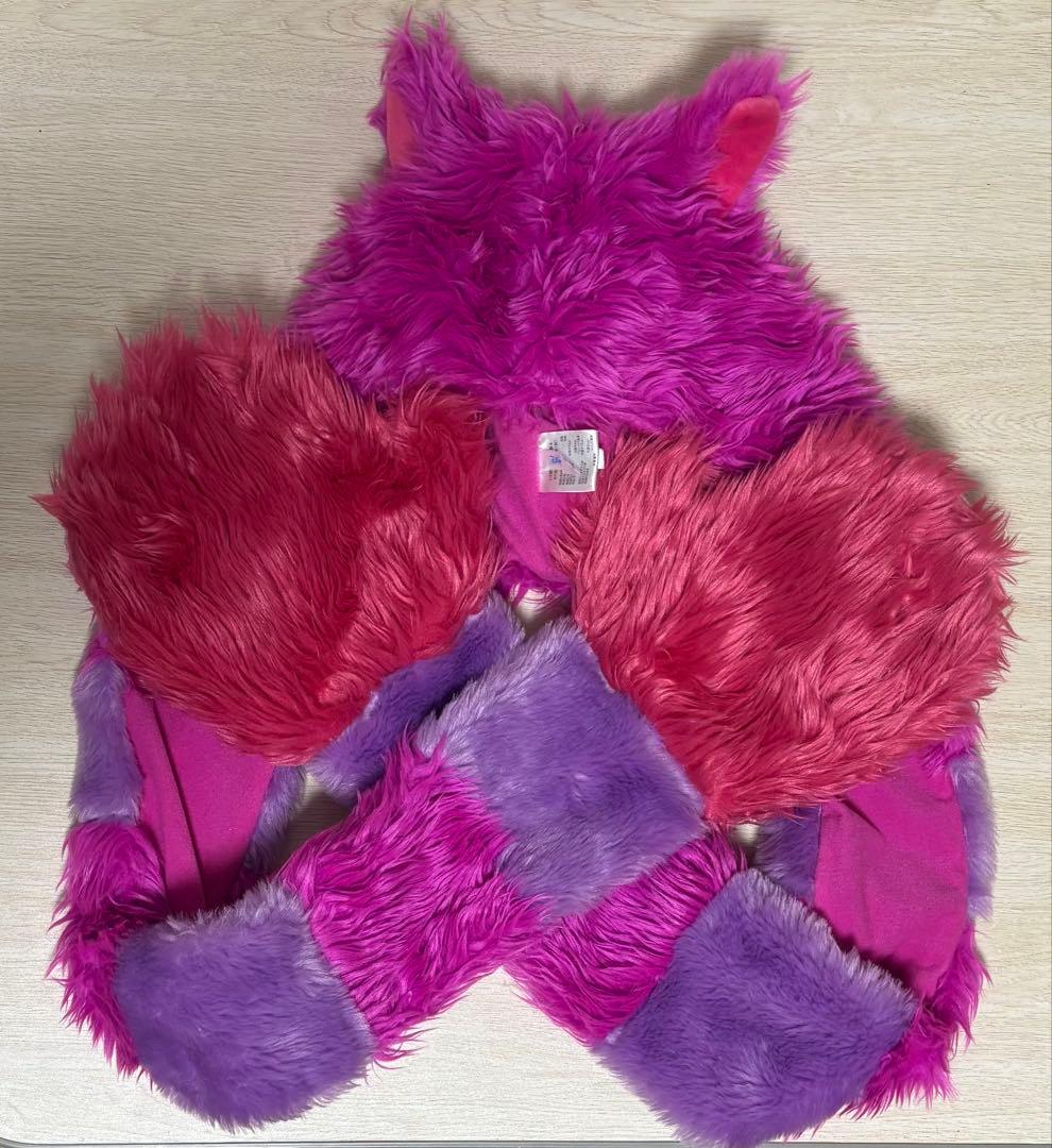 チャシャ猫 フード付きファー帽子 ファンキャップ