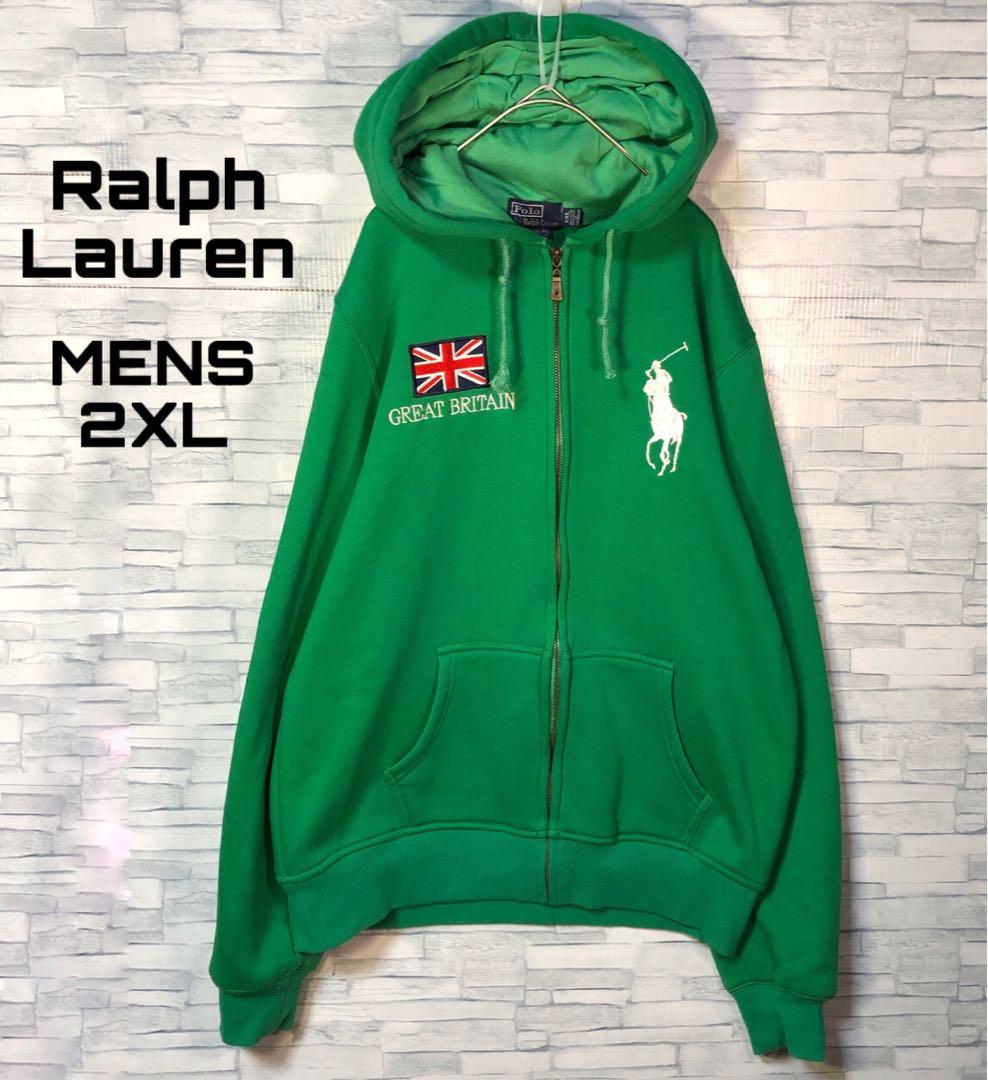 ヴィンテージ】ラルフローレン ビックポロ刺繍フルジップパーカーXXL