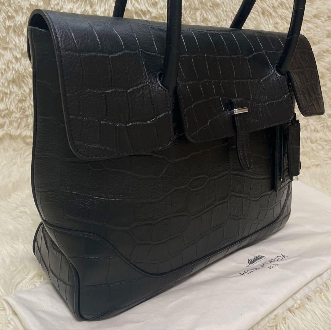 【美品】ペッレモルビダ メイデンボヤージュ クロコ フラップトートバッグ ペッレモルビダ メイデンボヤージュ トートバッグ PELLE MORBIDA