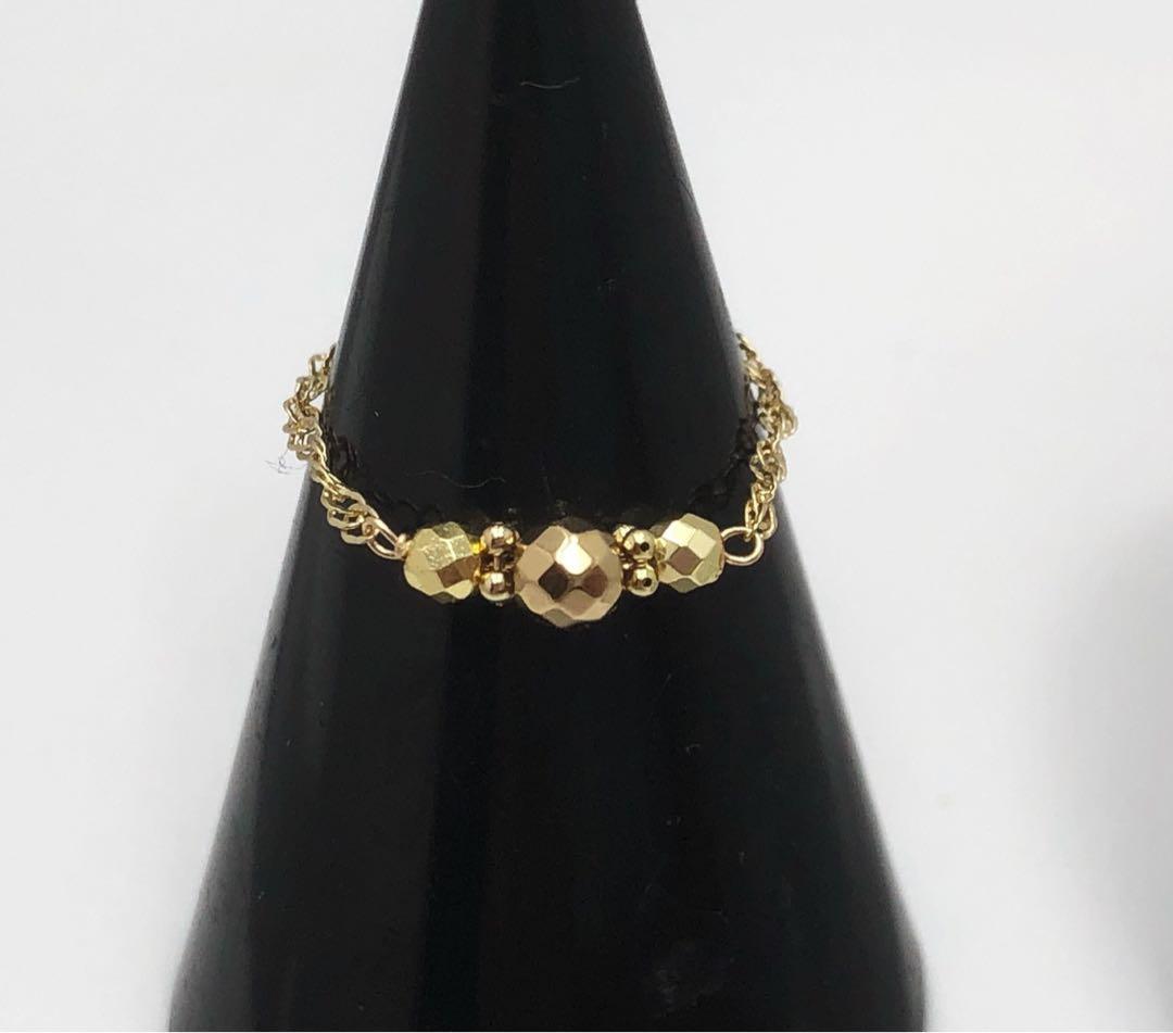 k18 18金 ミラーボール　チェーンリング