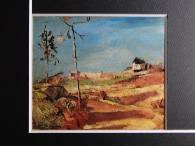 中川一政、【杉と茶畑】、希少な画集画、新品高級額 額装付、状態良好