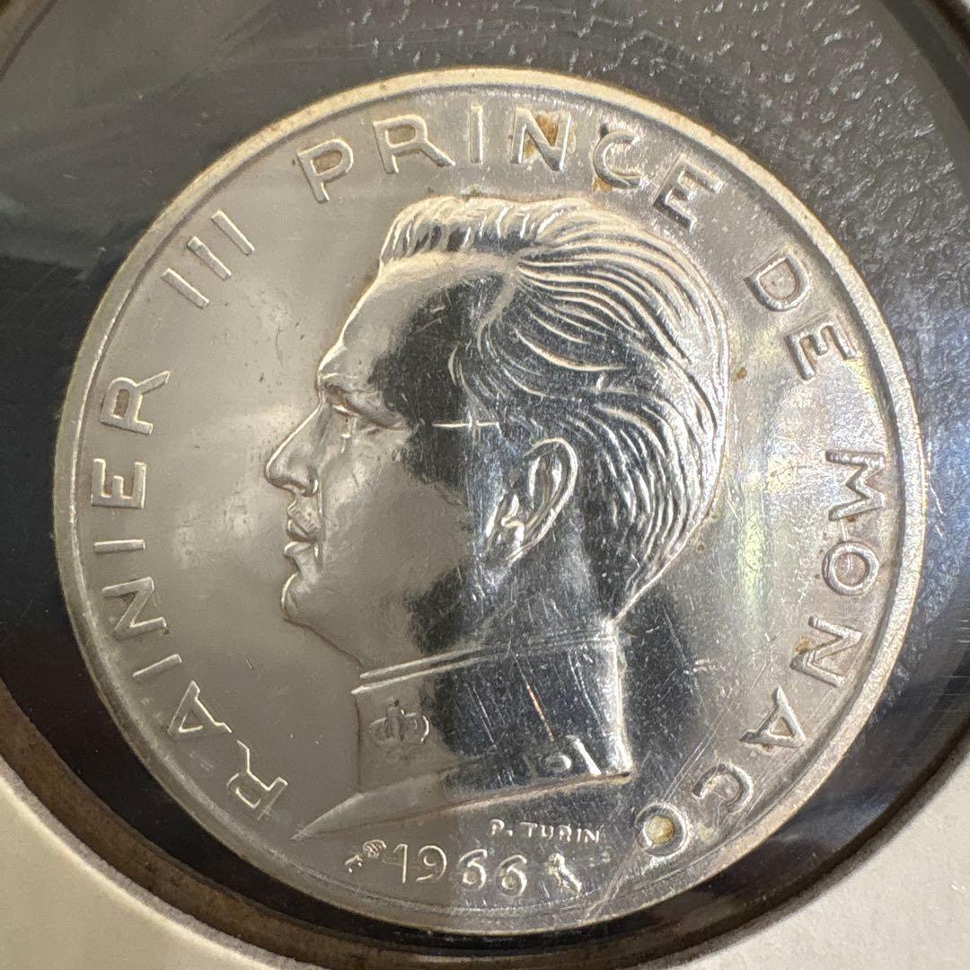 1966年　モナコ　5フラン硬貨 レーニエ 3 世 No.27