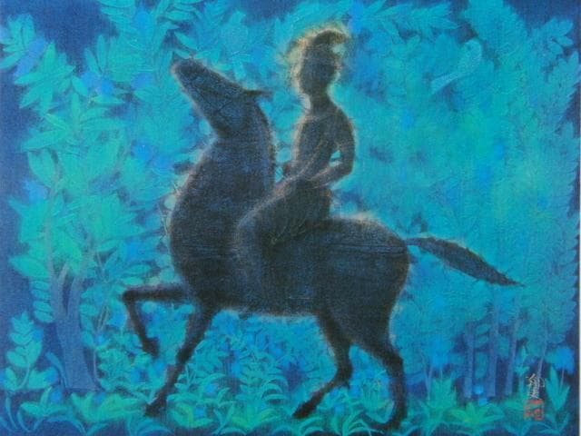 平山郁夫、【捨宮出家図】、希少画集画より、状態良好、新品高級額装付