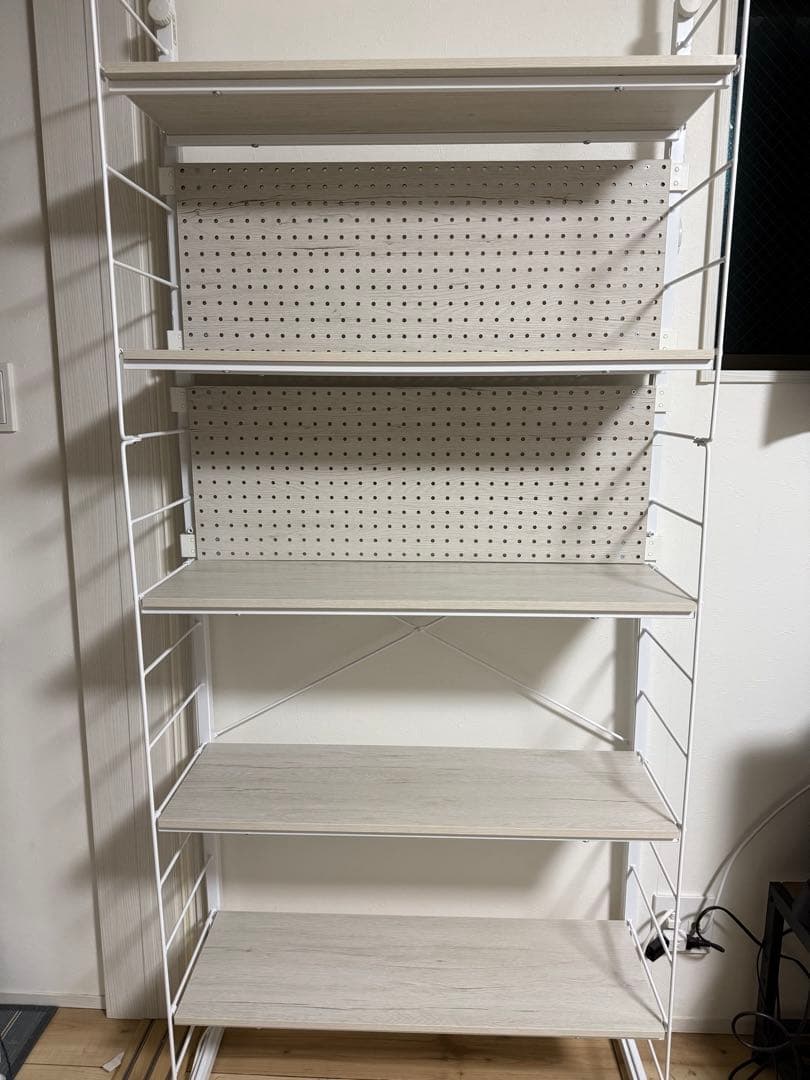 Nポルダ　幅80 ホワイトウォッシュ　壁面収納　棚