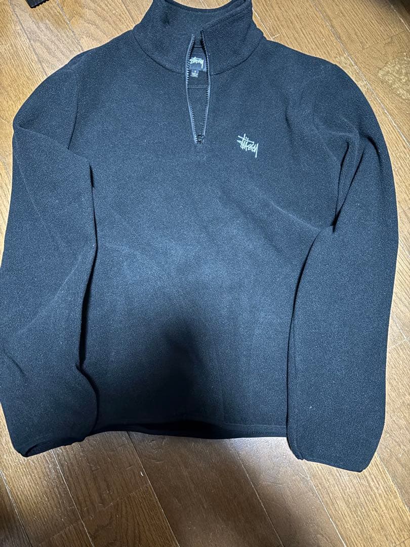 Stussy ハーフジップ フリース ブラック S