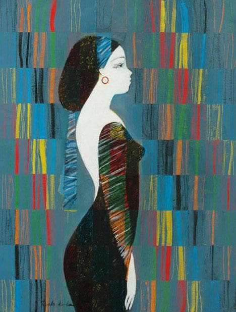 油絵 菅家令子 絵 絵画 インテリア uF6-030214 人物 女性像 油絵 菅家令子 絵 絵画 インテリア 額付(白) F6-030314 人物 女性 油絵