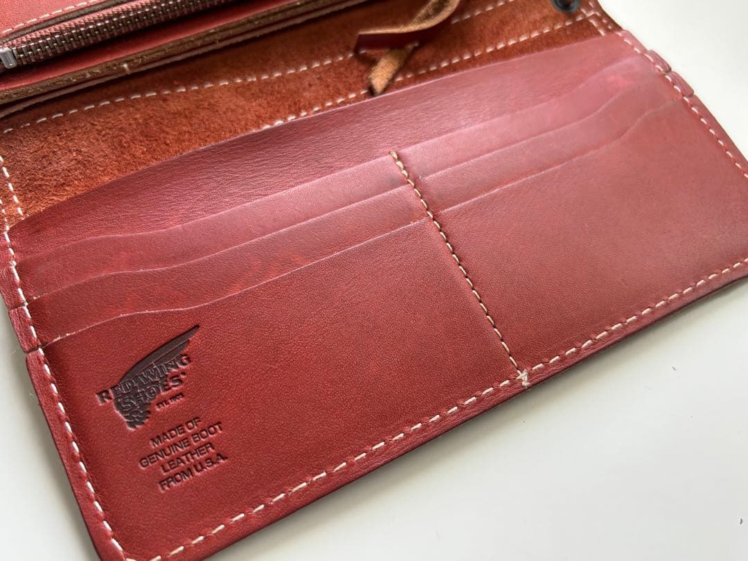 RED WING/レザー/長財布/ロング/バイカー/ウォレットロープ/赤茶/美品