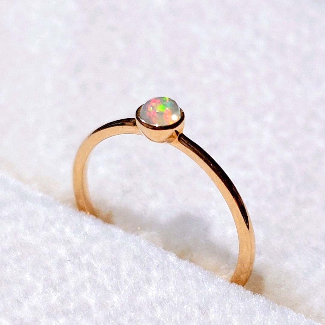 K10YG 10金 オパール イエローゴールド リング 指輪 7号 アクセサリー