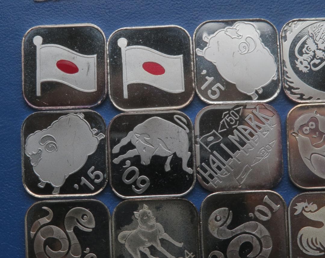B01. 純銀メダル 記念 銘板 福寿、13枚まとめ57.71g銀メダル 造幣局