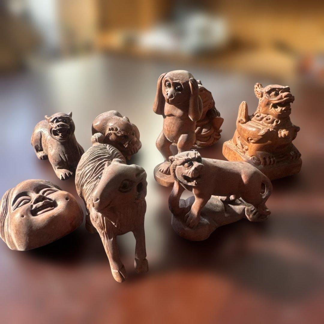 時代提げ物　唐木黄楊木彫刻　犬・猿・虎など　根付　置物 楽天市場】猿 根付（東洋彫刻｜彫刻）：アート・美術品・骨董品・民芸