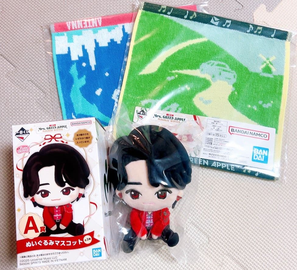 ミセス Mrs.GREEN APPLE 一番くじA賞、タオル 2点セット