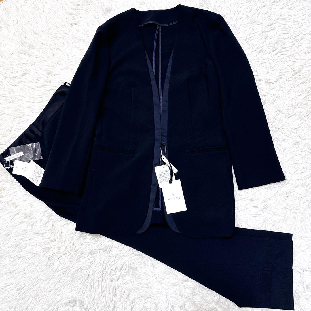 ✨タグ付き✨WHITE ホワイト ザ スーツカンパニー ノーカラーパンツスーツ