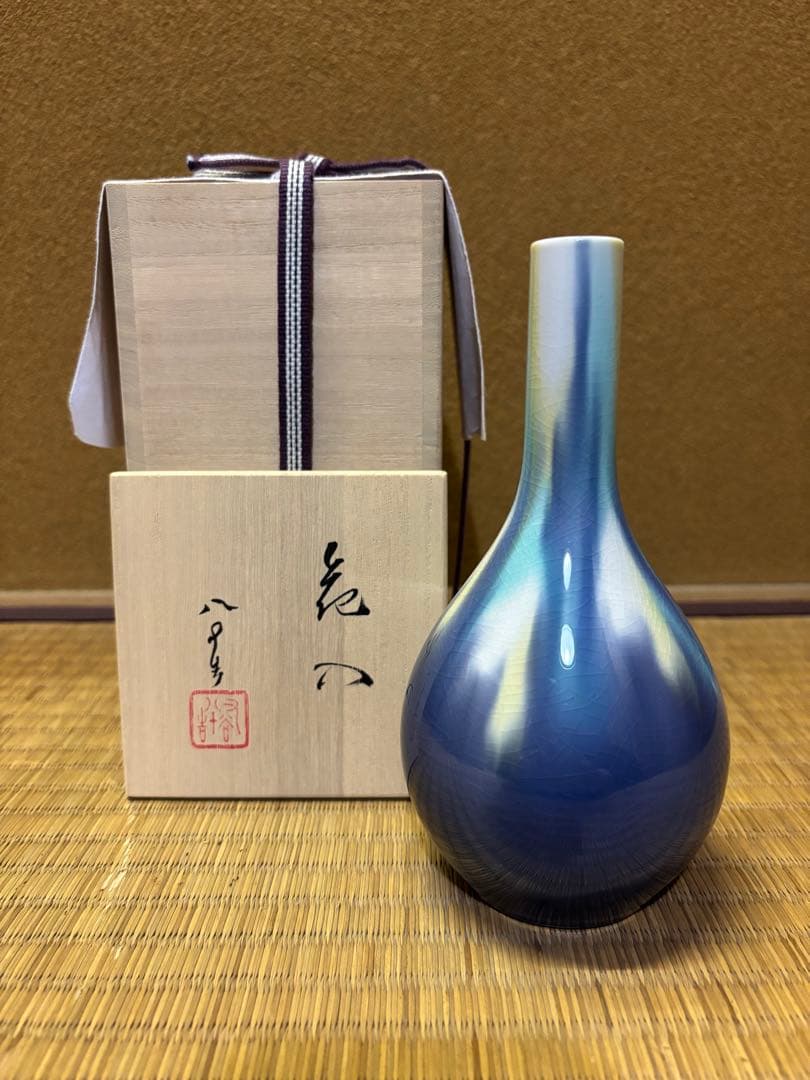 四代徳田八十吉　花入　九谷焼　花瓶　花器 四代徳田八十吉作 5.5号花瓶 瑞穗 - 九谷満月公式オンラインショップ