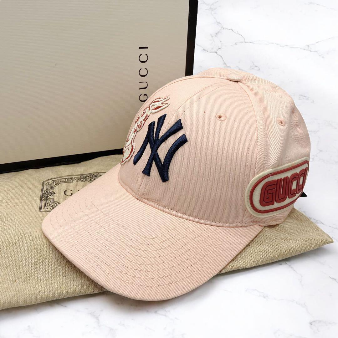 ほぼ未使用✨ グッチ ニューヨーク ヤンキース ベースボールキャップ GUCCI】【ニューヨークヤンキース】【パッチベースボールキャップ