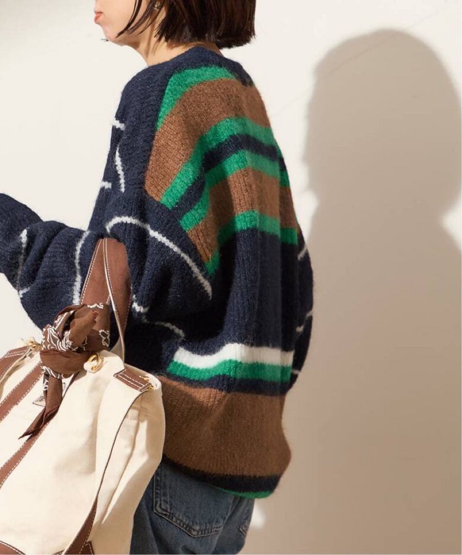 ジャーナルスタンダードレサージュ ウールシャギーMIXボーダープルオーバー