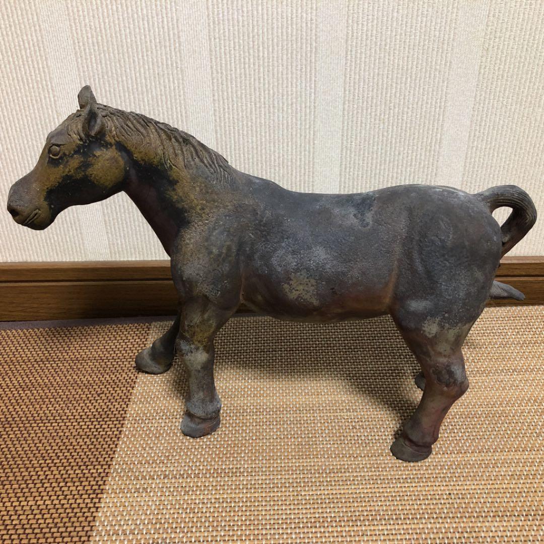 馬の置物　備前焼