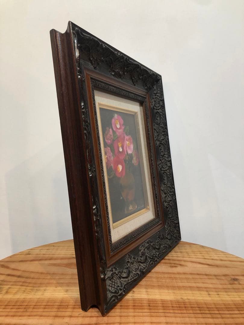 油彩画 中島絹子 椿 SMサイズ 約1号 静物画 二科展 真作 - メルカリ