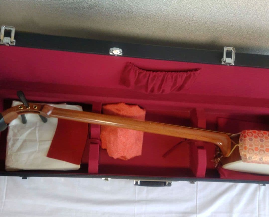 7-51 三味線 本体 ケース チュウナー 付属品付 【訳あり】 標準サイズ