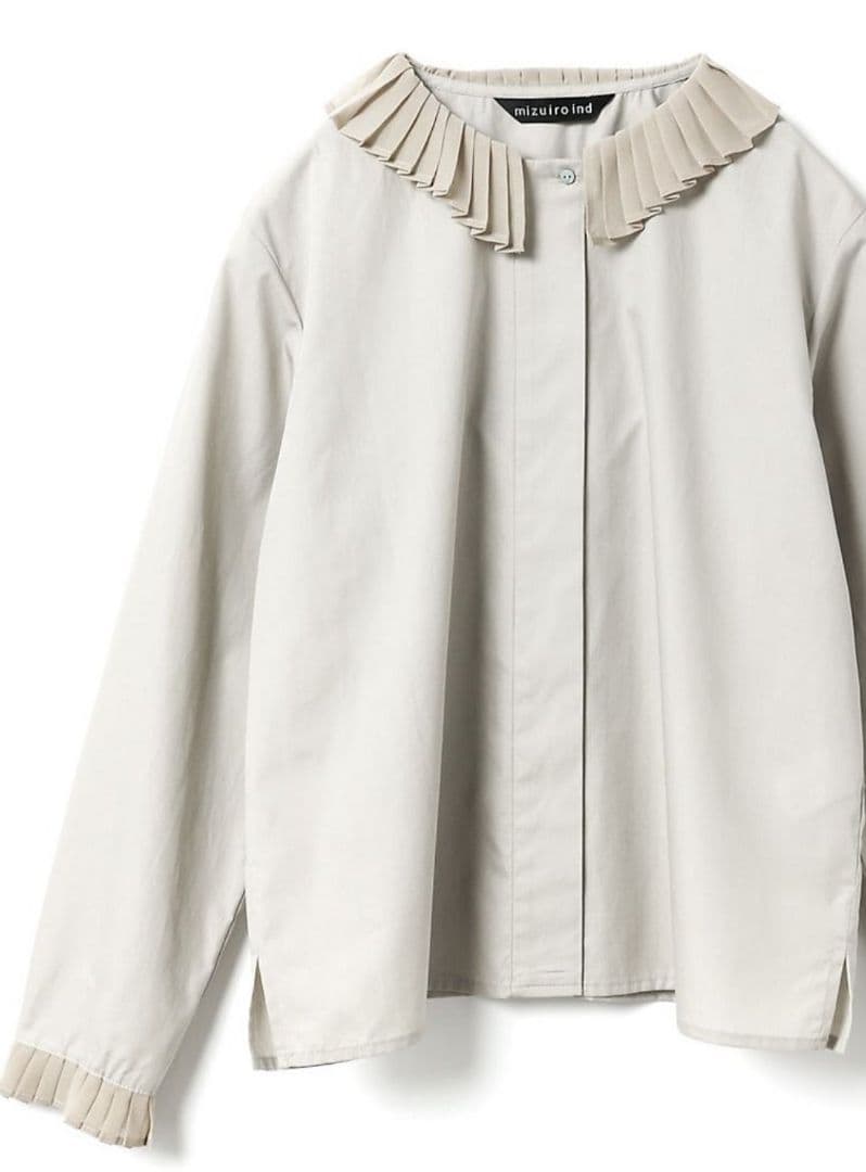 ミズイロインド　新品　プリーツカラーシャツ　フォーマル　オケージョンに