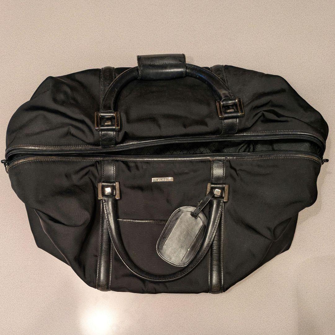 GUCCI グッチ 大容量 ボストンバッグ ナイロン レザー