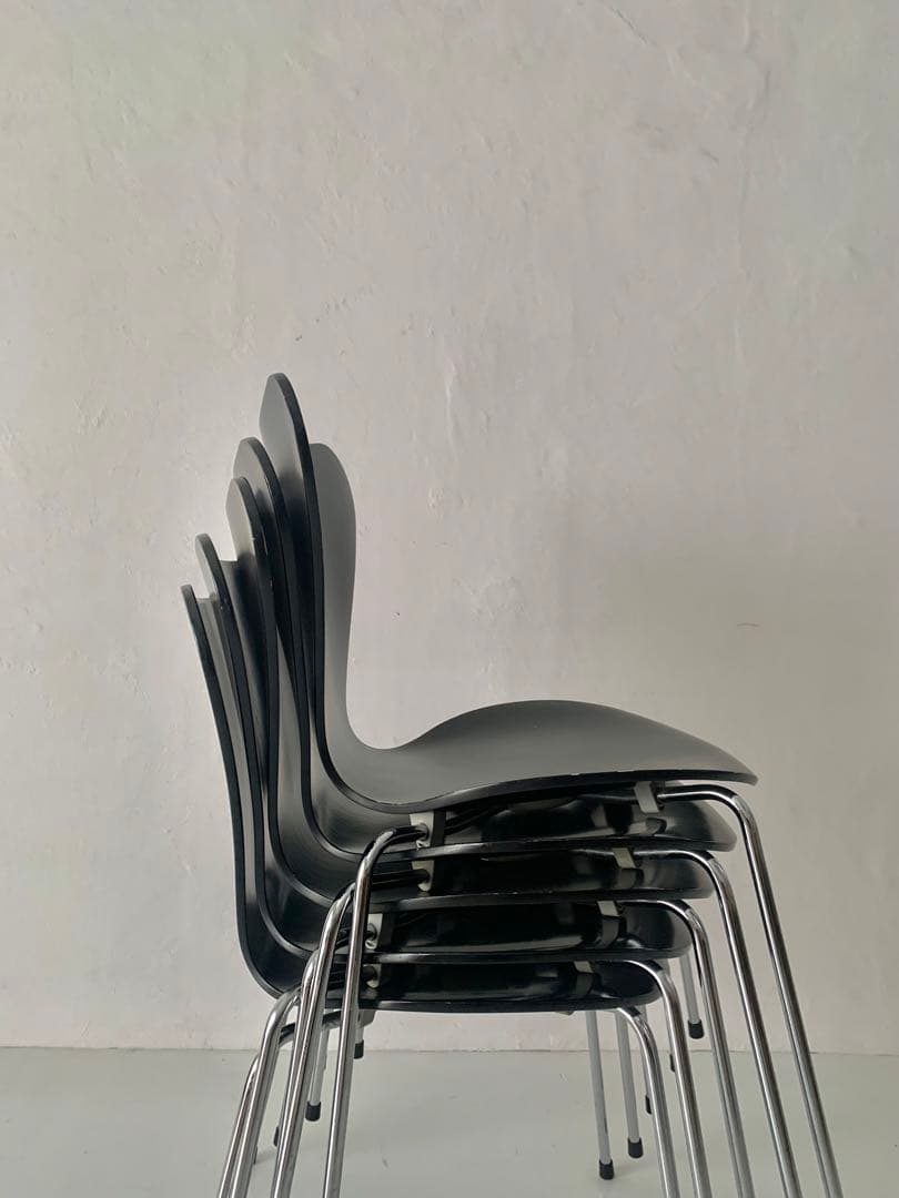 FRITZ HANSEN (フリッツハンセン) セブンチェア ブラック5脚セット