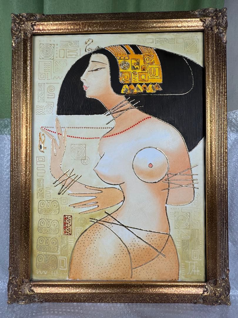 アート★美人画★キャンパス画★オリエンタル★縦700mm横500mm★used