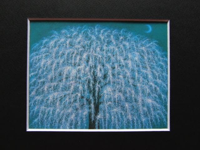 仲村寛、【四季四題の内「春」】、希少な額装用画集より、美品、新品額装付