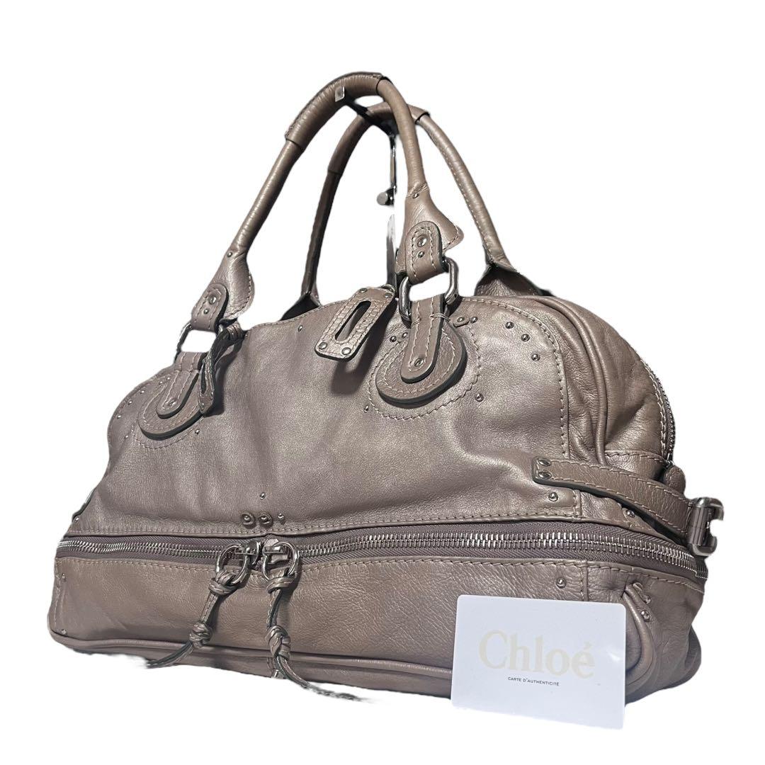【美品✨】Chloé クロエ　パディントン　ボストンバッグ　レザー　グレージュ