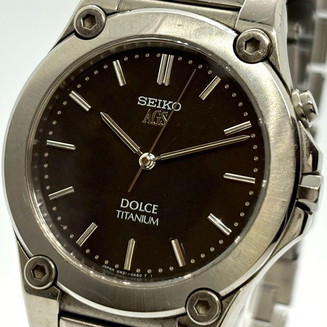 【稼働】SEIKO AGS DOLCE チタン メンズ腕時計 4M21