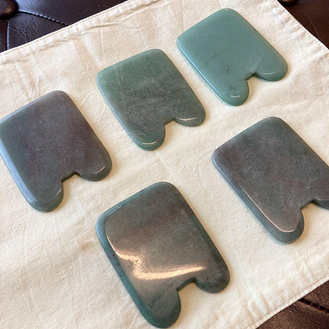 天然石かっさ板　中国プロ使用　5枚セット