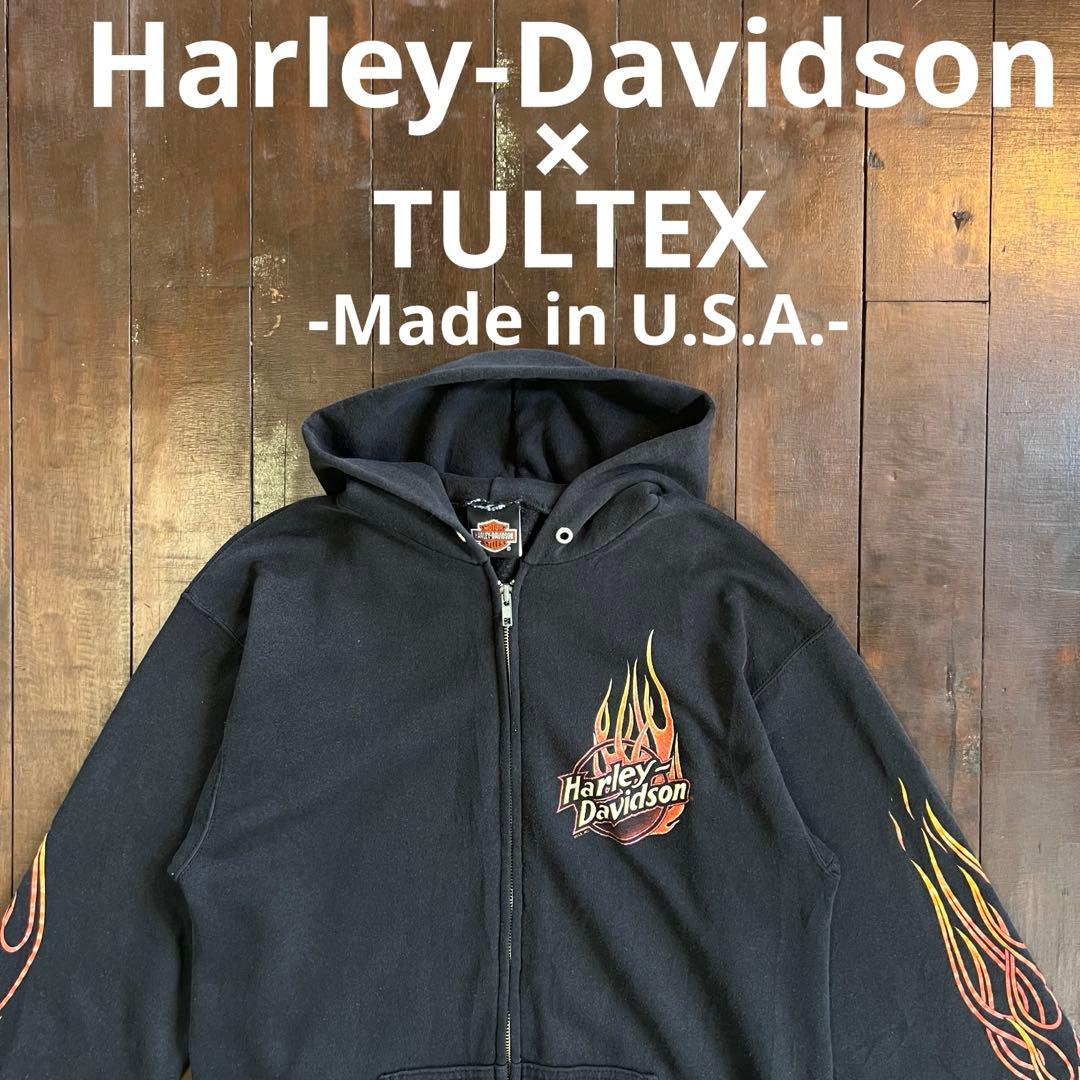 Harley-Davidson ハーレーダビッドソン】USA製フレイムパーカー - メルカリ