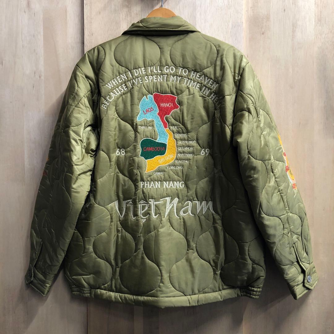 HOUSTON ヒューストン ベトジャン マップ地図柄 キルティング XXL HOUSTON ヒューストン ベトジャン マップ地図柄 キルティング XXL