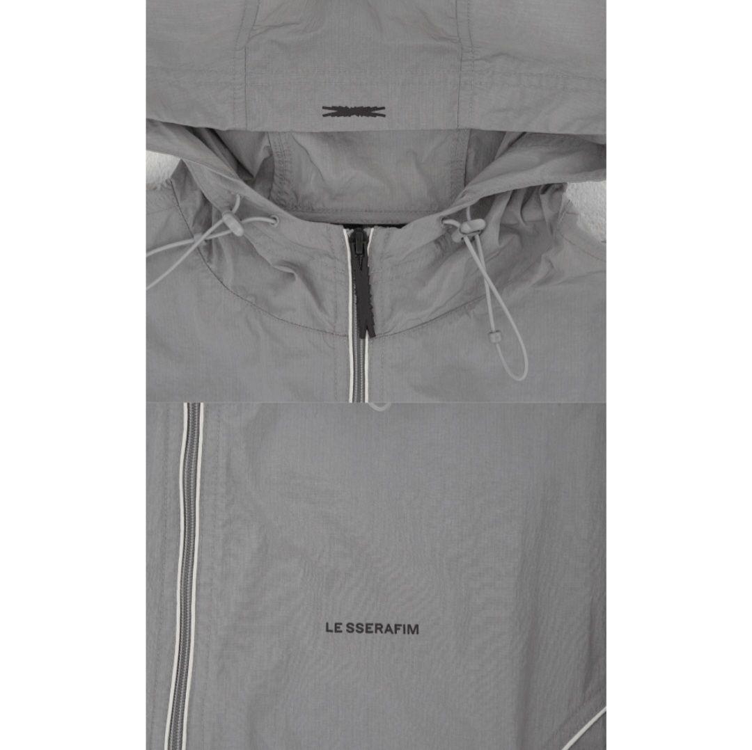 LE SSERAFIM Crop Wind Breaker Grey L-XL - メルカリ
