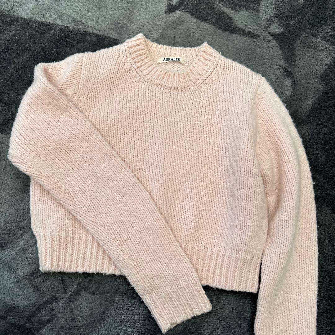 auralee ショート　ニット　ピンク　ウール