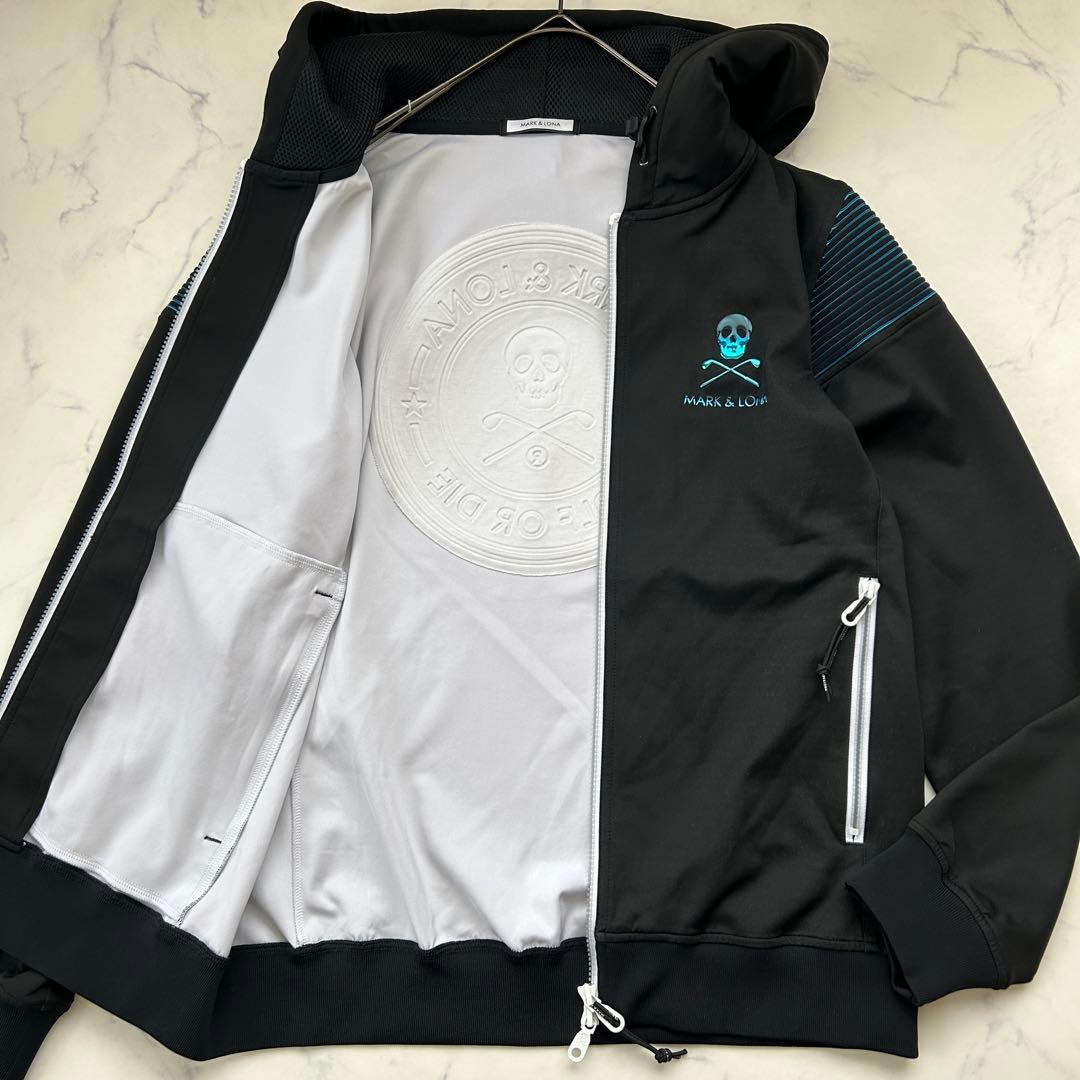 極美品 マークアンドロナ ジップアップパーカー フード ゴルフ ダブルジップ