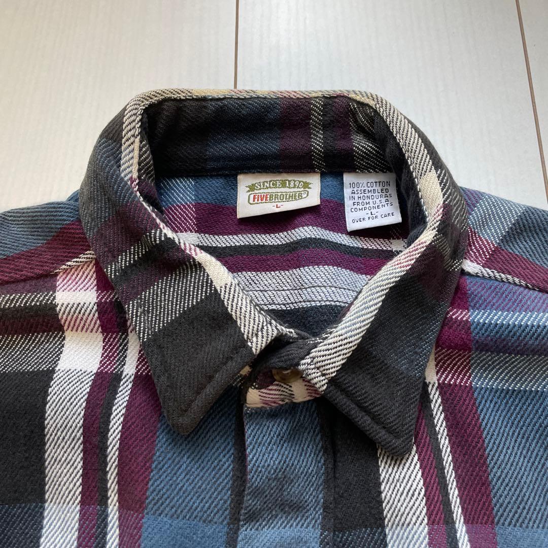 90s USA製 Five Brotherファイブブラザー ネルシャツ - メルカリ