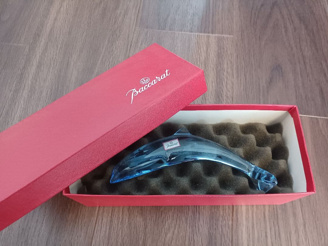 バカラ イルカ ガラスオブジェ 約15.5cm