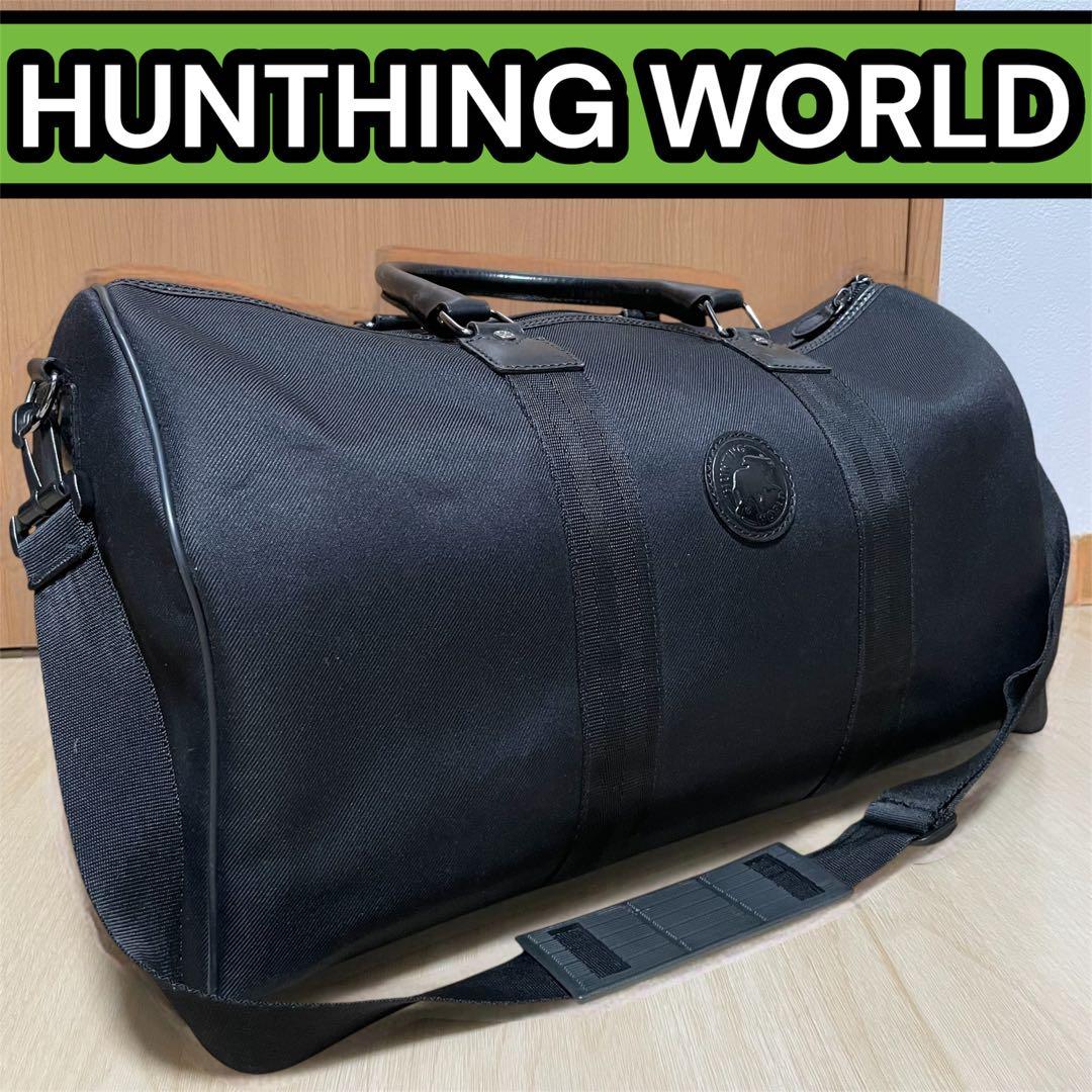 【大容量】HUNTHINGWORLD ボストンバッグ　BLACK 楽天市場】ボストンバッグ 特大サイズ 左右に開くチャック付き 大容量