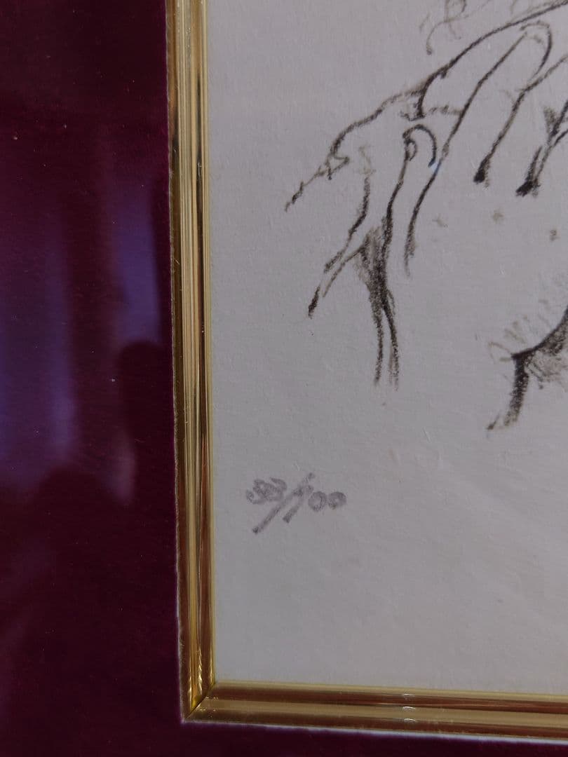 リトグラフ、真作保証】藤田嗣治 少女 直筆サイン、エディションNO入