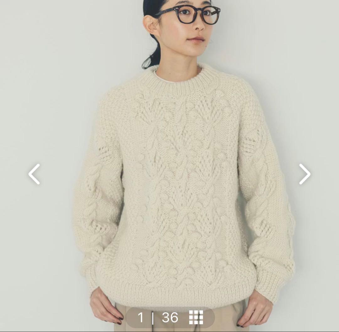 yuni / ユニ / 植物柄のハンドニット/北欧暮らしの道具店/クリーニング済