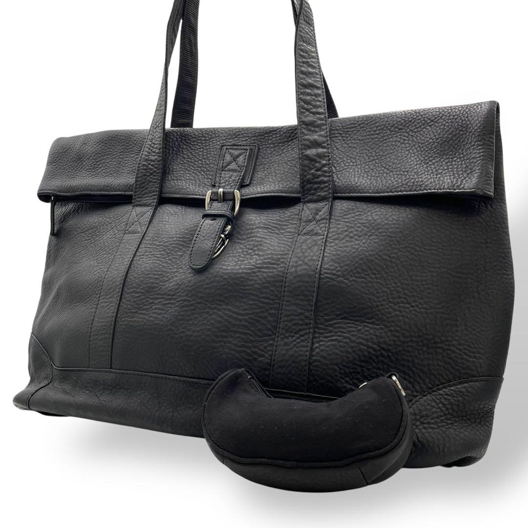 美品　希少モデル　エルエルビーン　トートバッグ　大容量　ボストン　レザー　黒