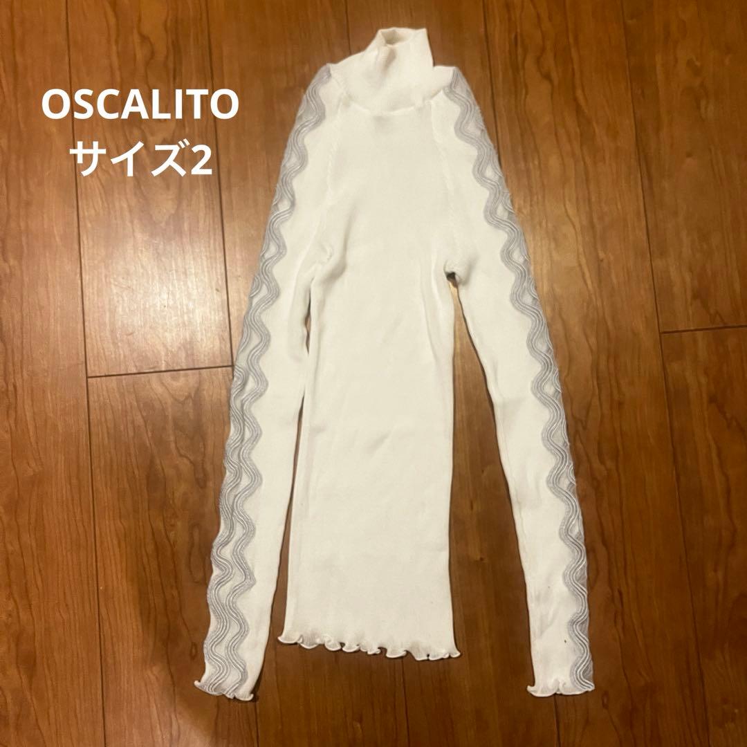 Oscalito オスカリート　ハイネック　デザイン　ハイネック　トップス　リブ