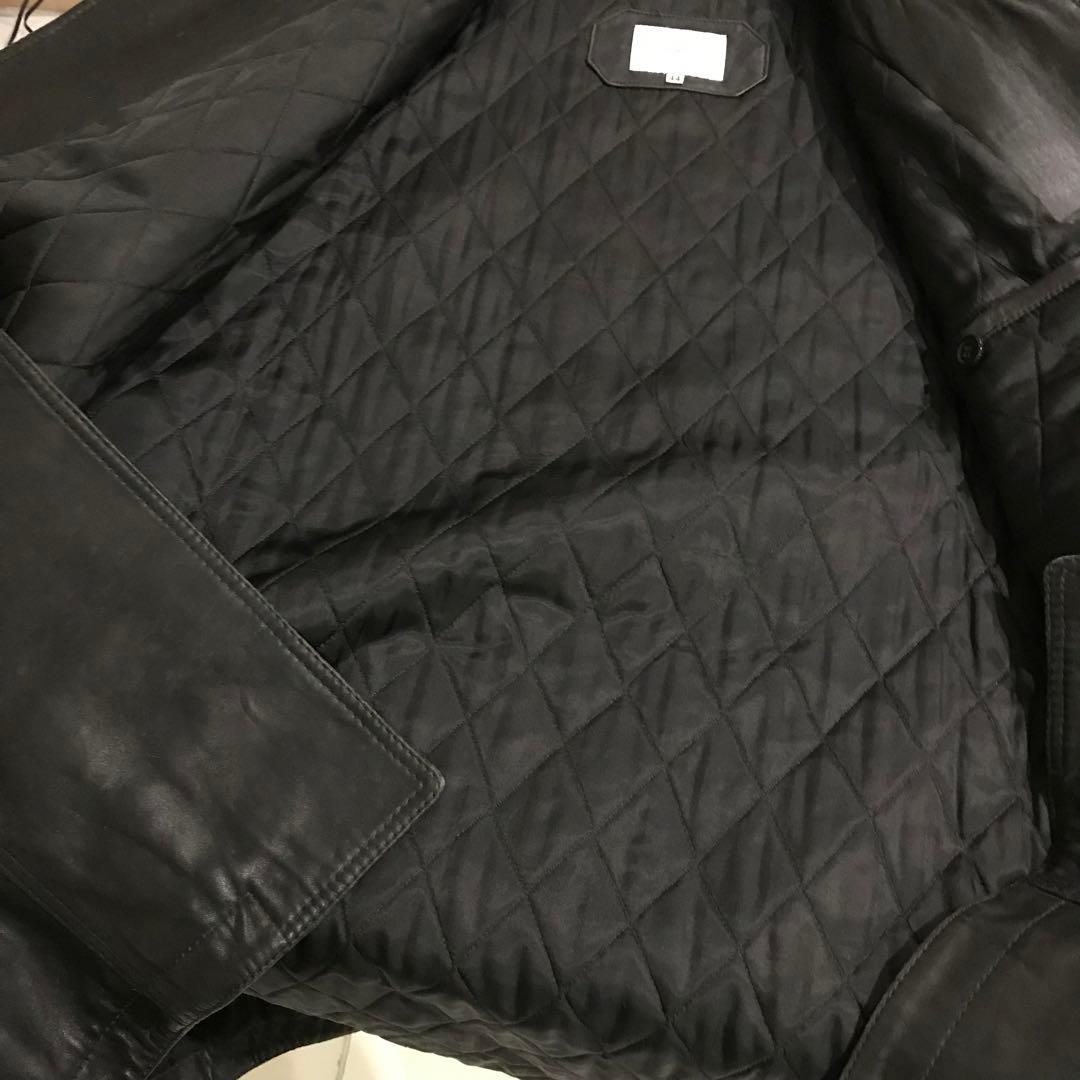 90s イタリア製 本革 ダッフル ロングレザーコート ブラック 44 - メルカリ