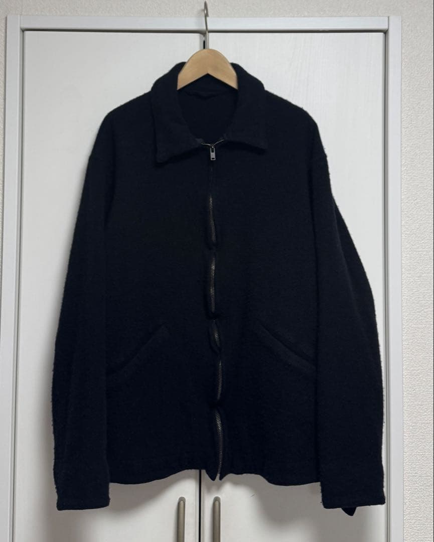 縮絨ウール ジップショートジャケット