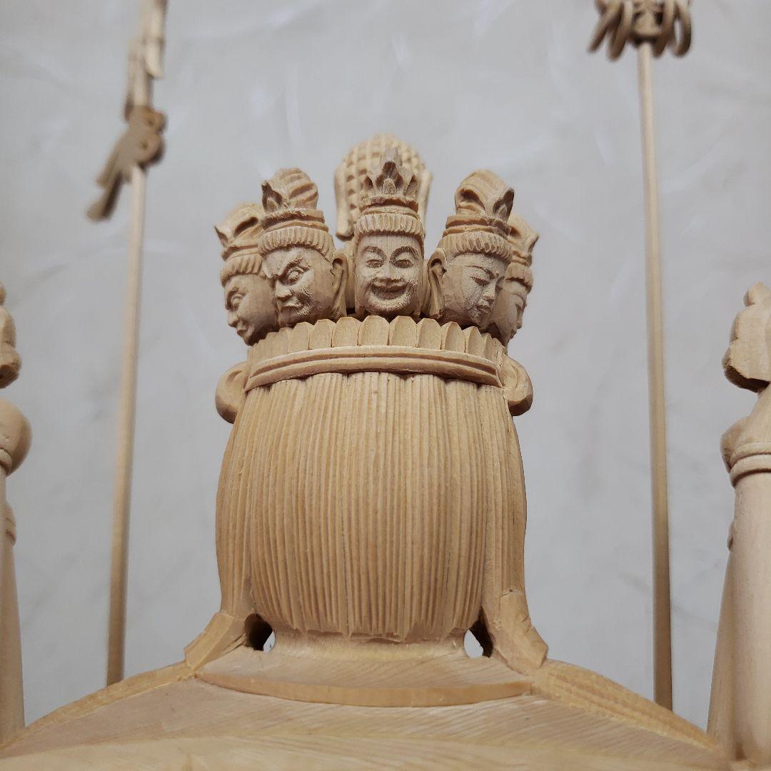 Bフライデー蔵出し特価大きな仏像☆ヒバ材 千手観音菩薩像1尺