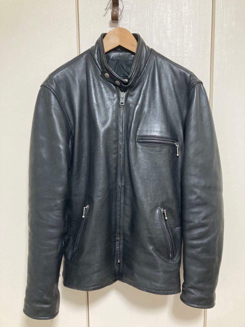 wings over usa シングルライダースジャケット 本革　ブラック