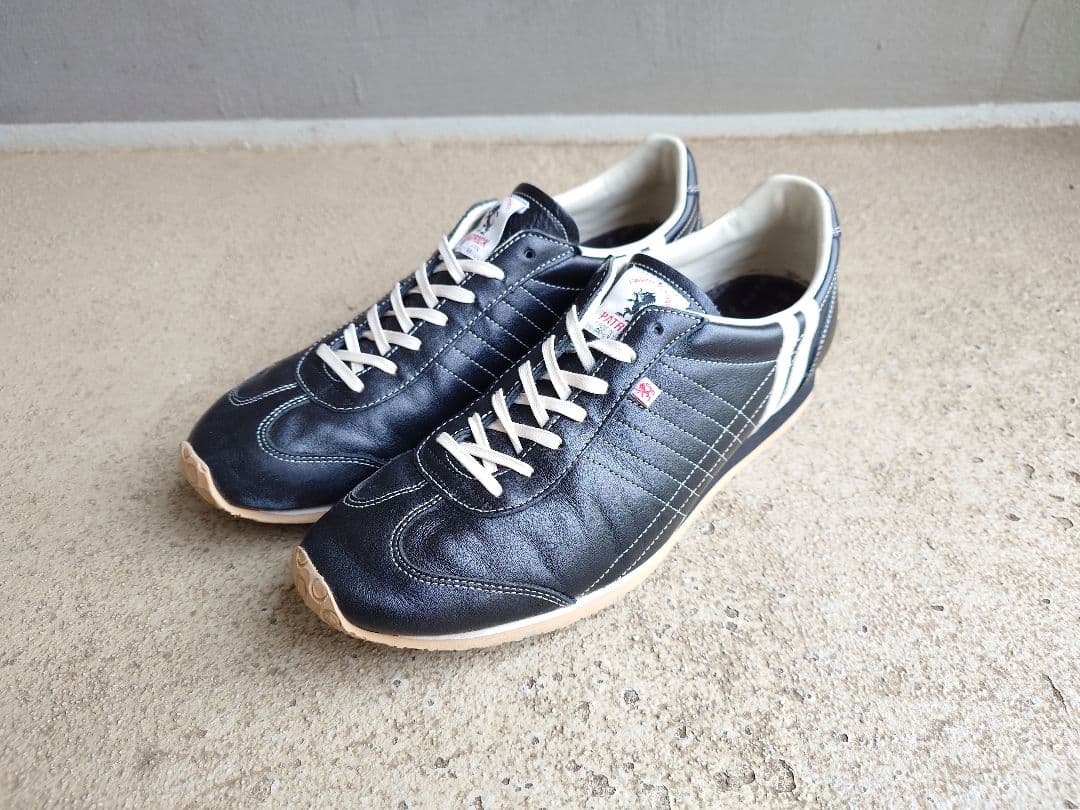 【定番／日本製】PATRICK PAMIR BLK 44 レザースニーカー