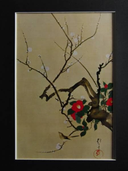 酒井抱一、花鳥十二カ月図、超希少・大判画集画、新品高級額装付