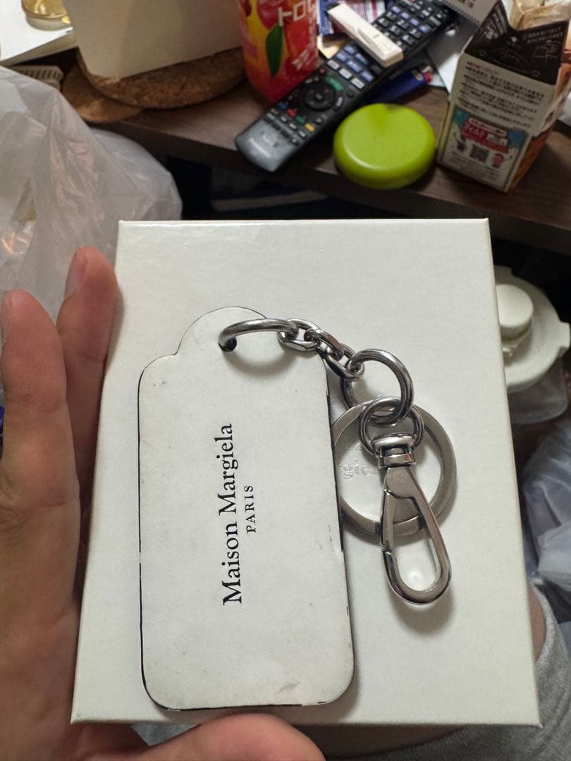 Maison Margiela ブラックレザーキーホルダー