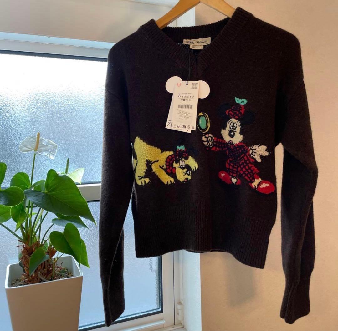 ZARA × Disney ミッキー刺繍ニット S - メルカリ